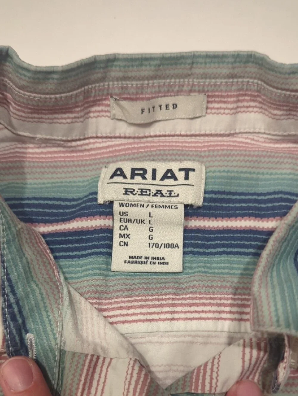Ariat Real Fitted Women's Striped Western Button Down Shirt